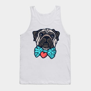 Cute Pug with a Bow Tie Tank Top